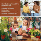 MelonArt Garden Tool Set, 4 Pieces Heavy Duty Gardening Hand Tool Kit Aluminum for Women Men Planting Including Hand Shovel, Transplant Shovel and Hand Rake with Non Slip Rubber Handle and Gloves