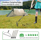 Garden Rake, 6 FT Bow Rakes for Lawns Heavy Duty, Yard Metal Rake with Adjustable Long Handle, 14 Tines Head, Gardening Tool for Loosen Soil, Gather Leaves, Level Mulch, Remove Debris