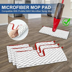 Microfiber Spray Mop Pads Compatible with Promist MAX Reusable Spray Mop Refills for Ocedar ProMist Dust Mop,Dual-Action Washable Flip Mop Pads Replacement for Dry Wet Floor Cleaning,3 Packs (Grey)