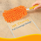 Microfiber Duster for Cleaning - 1 Handle & 8 Washable Refills, 360° Dust Cleaner for Home, Furniture, Ceiling Fans, Cobwebs – Dry & Wet Use, Eco-Friendly Alternative to Disposable Dusters