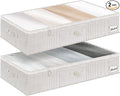 StorageWorks Large Under Bed Storage Containers with Handles and Label Holder, 2 Pack Ultra-thick Fabric Underbed Bins, Closet Organizer for Clothes, Blankets, Sweater