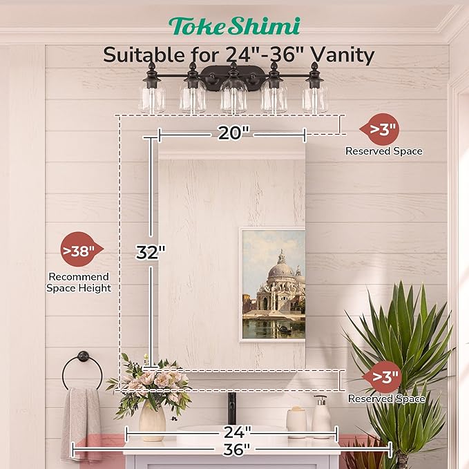 TokeShimi 20x32 Bathroom Cabinet Mirror Tempered, Aluminum Silver Recessed Medicine Cabinet with Mirror Frameless Stepless Adjustable Shelf, Surface Mount Medicine Cabinet for Bathroom