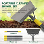 Garden Cleaning Shovel, 63" Adjustable Floor Ice Scraper Long Handle Heavy Duty Tool, Multifunctional Flat Snow Shovel Gardening Tools for Digging, Weeding,Scraping