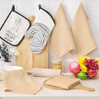 Homaxy 100% Cotton Waffle Weave Kitchen Dish Cloths, Ultra Soft Absorbent Quick Drying Dish Towels, 12 x 12 Inches, 12-Pack, Apricot