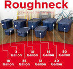 Rubbermaid Roughneck Tote Variety - |Made in the USA| Dark Indigo Metallic, Rugged Plastic Stackable Storage Tote with Lid and Handles (Pack of 10)