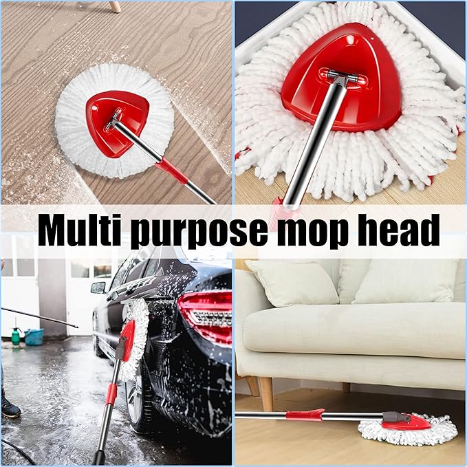 10 Pack Mop Head Replacement for O-Ceda EasyWrin Spin Mop, Ailengy 100% Microfiber Mop Refills Spin Mop Replace Heads for ocedar Mop Easy House Cleaning and Floor Mopping