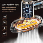 Newbealer 2In1 Pro Steam Station Iron, 1550W Turbocharged Steam for Clothes, 3-Level Steam & Dry Ironing, 30s Heat Up, 1.2L Detachable Tank, Auto-Off, Self Cleaning, Innovative Storage for Household