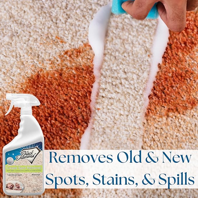 Black Diamond Stoneworks Carpet & Upholstery Cleaner: This Fast Acting Deep Cleaning Spot & Stain Remover Spray Also Works Great on Rugs, Couches and Car Seats. (1-Quart/1-Gallon)