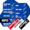 Toolbox Organization Magnetic Labels-80 Large Tool Chest Organizer Labels-Strong Magnets-Fits All Brands of Steel Tool Box Drawers (Blue 3.125x1.0 in)