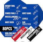 Toolbox Organization Magnetic Labels-80 Large Tool Chest Organizer Labels-Strong Magnets-Fits All Brands of Steel Tool Box Drawers (Blue 3.125x1.0 in)