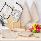 Homaxy 100% Cotton Waffle Weave Kitchen Dish Cloths, Ultra Soft Absorbent Quick Drying Dish Towels, 12 x 12 Inches, 12-Pack, Beige