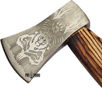 Splitting Axe Camping Chopping Hatchet Viking Tomahawk Battle Hunting Outdoor Solid Wood Handle 9912