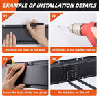 Garage Tool Organizer Wall Mount 48", Garage Wall Organizer 400 lbs, Heavy Duty Garages Organizers and Storage with Adjustable Hooks, Garden Tool Storage Rack for Shovels, Hoses, Ladders