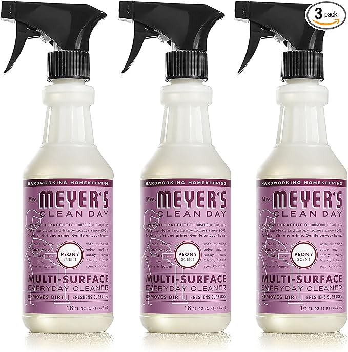 MRS. MEYER'S CLEAN DAY All-Purpose Cleaner Spray, Peony, 16 fl. oz - Pack of 3