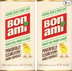 BON AMI Powder Cleanser for Kitchens & Bathrooms - All Types of Surfaces, Cleans Grime & Dirt, Polishes Surfaces, Absorbs Odors (2 Pack)