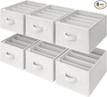 GRANNY SAYS Jean Organizer for Closet, Clothes Drawer Organizer, Pants Organizer, Wardrobe Clothes Organizers, Clothes Storage Bins, Drawers for Sweater, T Shirt, Beige, 6-Pack