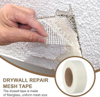 PATIKIL Drywall Repair Mesh Tape, 2 inch x 164 ft Fiberglass Repair Patch Self-Adhesive Dry Wall Joint Tape 9 Mesh Wall Hole Crack and Seam Patch, White