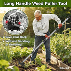 Weed Puller Tool with Extendable 54" Handle – Heavy Duty 2-in-1 Dual-Head Manual Weeder & Garden Hoe for Lawn, Flower Beds, Patio & Vegetable Gardens