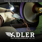 Adler Super Splitter - German Made, Wood & Rounds Splitting Axe with Hollow-Forge Design, 31.5" Hickory Handle with Anti-Slip Grip, 6.2 lb Head, Premium Leather Sheath