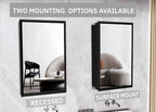 Bathroom Medicine Cabinet with Mirror, Recess or Surface Mount, Single Door Cabinet Famerhouse Bathroom Mirror with Storage Cabinet (Brush Black, 16"x26")