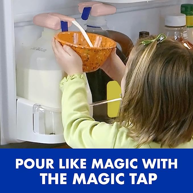 The Magic Tap Automatic Drink Dispenser: Hands-Free Milk, Beverage Dispenser, Drink Dispenser for Fridge Juice, Gifts for Women & Men: 1 Pack Peach