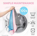 Fantasticlean XL Tear-Away Microfiber Cleaning Cloth Roll, 16'' by 16''- 36 Sheets, Thick & Large Detailing Towels, Ultra Absorbent, Lint-Free Reusable Wipes for Home, Car or Outdoor (Glossy Pink)