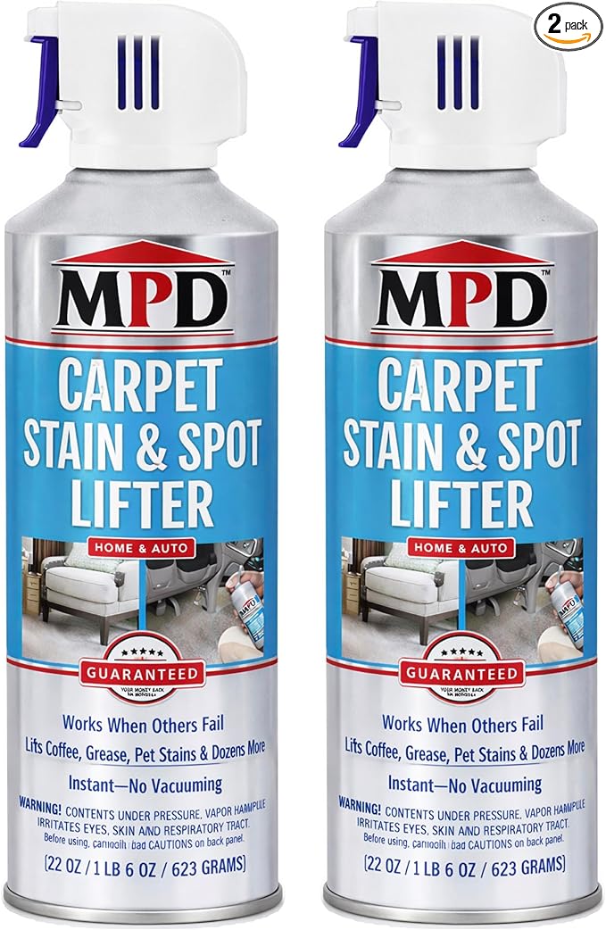 MPD Cobalt Charm Carpet Stain & Spot Lifter – 22 oz Aerosol | Instant Stain Removal for Oil, Water-Based Stains, Grease, Coffee, Wine, Blood, Urine & More (2 Pack)