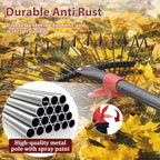 91 Inch Rake for Leaves , Adjustable 18 Tines with Expandable Head 9-18in Grass Rake Heavy Duty Metal Rakes for Women Children Yard Gardener Gardening Grass Debris Lawns