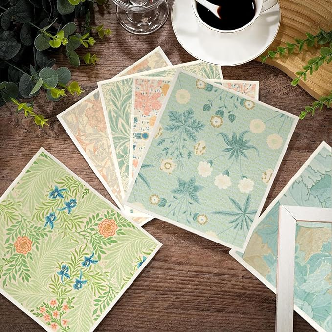 6 - Pack Swedish Kitchen Dish Cloths - Reusable Paper Towels for Counters & Dishes - Eco Friendly Cellulose Sponge Cloth - Assorted (Flower Pattern)