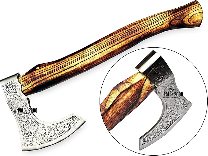 Splitting Axe Camping Chopping Hatchet Viking Tomahawk Battle Hunting Outdoor Solid Wood Handle 2031