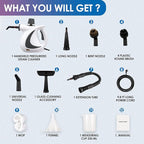 Handheld Steam Cleaner with 14-Piece Accessory Set, Steam Cleaner for Home Use, Portable Steamer for Cleaning Car Upholstery Tile Grout Home