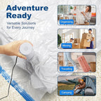 HOUSE DAY 22 Pack Vacuum Seal Bags For Clothing Travel, Vacuum Bags With Electric Pump, Vacuum Sealer Bag for Clothes, Comforters, Blankets, Pillows, Moving (4XL/4L/4M/4S/2S Roll/2XS Roll/2XXS Roll)