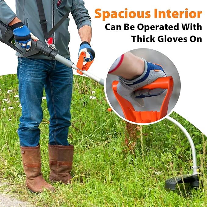 Labor-Saving Handle Tool for Lawn Leveling Rake Ergonomic Back-Saving Attachment for Garden Tools Universal Weed Eater Handle Replacement for Snow Shovels, Rakes, Lawn Trimmers, Orange