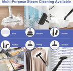 Steam Cleaner, 6 in1 Rotated Steam Mop Cleaner with 2 Modes, 2 Microfiber Pads, 400ML Removable Tank, 23FT Power Cable, Detachable Steam Mops for Floor, Laminate Floor, Tiles Cleaning (Light Blue)