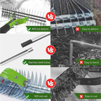 Thatch Rake,15" Lawn Dethatcher Rakes,Dead Grass Remover,Manual Dethatching Rake with Adjustable Length Handle,Scarifier Rake,Thatching Rakes for Lawns Grass Loosening Soil