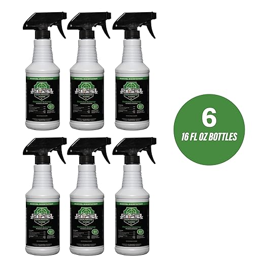 SNiPER Hospital Disinfectant, Odor Eliminator & All-Purpose Cleaner, 16 Ounce Spray, 6-Pack