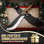 Purple Dragon Heavy Duty Machete for Cutting Trees – Japanese Forged Survival Machete with Tiger Head Handle, Gardening Machetes with Leather Sheath, Yard Work & Outdoor Camping Machetes
