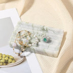 Marble Soap Dish, Large Stone Bar Soap Holder Shower, Green Bathroom Soaps Saver, Easy Cleaning Natural Stone Sponge Holder for Kitchen Sink, Executive Jewelry Ring Tray