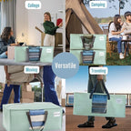 VENO 6 Pack Moving Bags for College, Heavy-Duty Storage Totes, Moving Boxes and Wardrobe Packing Supplies Alternative - Extra Large Durable Laundry Bags for Clothes (Shiny Light Green, 6 Pack)