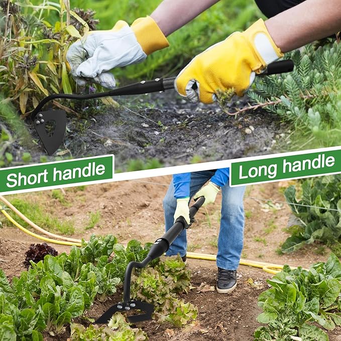 COCONUT Garden Hoe, 65 inch Long Handle Weeding Hollow Hoe Garden Tool, Heavy Duty Gardening Hoe with Durable Blade for Loosening Planting
