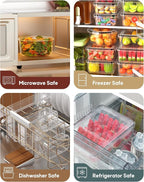 70 PCS Food Storage Containers with Lids Airtight, (35 Lids & 35 Containers) Leak proof Containers Set for Kitchen, Meal Prep, BPA-Free, PVC-Free Plastic, Microwave/Dishwasher Safe, Extra Labels & Pen