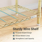 VIPEK V7 Clothes Rack Heavy Duty Max Load 670lbs, Garment Rack with 5 Tiers Adjustable Shelves Portable Closet Metal Sturdy Wardrobe Storage System for Walk-in Closet, Bedroom, Small Space (Gold)