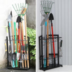 Garden Tool Organizer for Corner,Yard Tools Rack for Garage Storage Organization,Garage Tool Holder Free Standing No Mount.Heavy Duty and Solid Metal for Indoor and Outdoor Use.