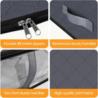 StorageRight Under Bed Storage Bags 4 Pack, 40L Large Clothes & Comforter Storage Containers with Clear Window, Breathable Fabric Organizer for Blankets, Bedding, Seasonal Clothing, Grey