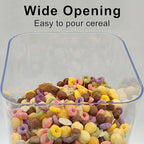 Cereal Dispenser Countertop with Lids, 5L Organization and Storage Containers for Kitchen and pantry, Rice Dispenser for food, Cereal, Beans, Nuts, Snack,Oatmeal, Dog Food, Bird Seed, Black, 3Pc