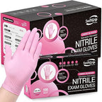 Pink Nitrile Gloves, 3-mil, Industrial Gloves Disposable Latex Free, for Cleaning & Esthetician, Rubber Powder-Free, 1000-ct Case (Large) Large (Pack of 1000)