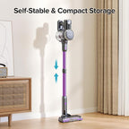 Lubluelu Upgraded 45kPa Cordless Vacuum Cleaner, Freestanding Stick Vacuum with Powerful Suction, Up to 50mins Runtime, Rechargeable and Portable Vacuum Cleaner for Pet Hair, Carpet, Hard Floor