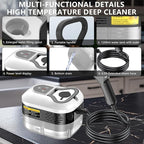 Handheld Steam Cleaner, Portable Steamer for Cleaning with 9pcs Accessories, 6-Level Adjustable Handle, 12s Heat-Up, 1200ml Tank, Steam Cleaner for Home,Dirt,Grout,Tile,Floor,Couch and Car (White)