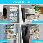 Multifunctional Magnetic Shelf for Washing Machine, Refrigerator, Microwave, and Any Metal Surface, Powerful Magnetic Shelves Include Magnetic Paper Towel Holder, Unique Hollow Design (5 pcs - White)