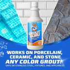 Grout Cleaner for Tile Floors 1 Quart Made in USA - Heavy Duty Tile Cleaner Ceramic Floor for Deep Cleaning Restore Easy to Use Bathroom Shower Kitchen Outdoor Porcelain